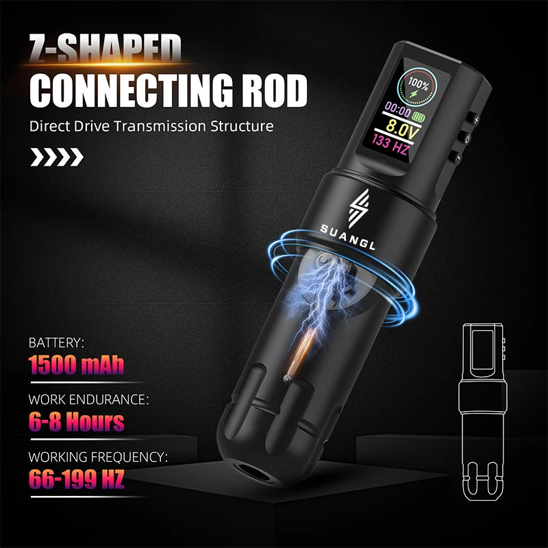 Tattoo Kit Adjustable Tattoo Pen for Permanent Makeup Wireless Tattoo Machine Kit Hot Sale Gun Set for Beginners