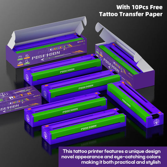 Tattoo Transfer Machine POSEIDON TR052 Portable Thermal Tattoo Stencil Printer Transfer Machine With 10Pcs Tattoo Transfer Paper