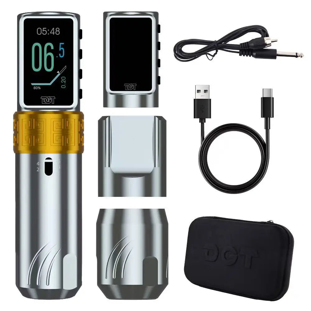 DGT Levitation Tattoo Pen Machine Batteries 2300mAh 4.5mm Adjustable Stroke TFT Display Professional Tattoo Machine