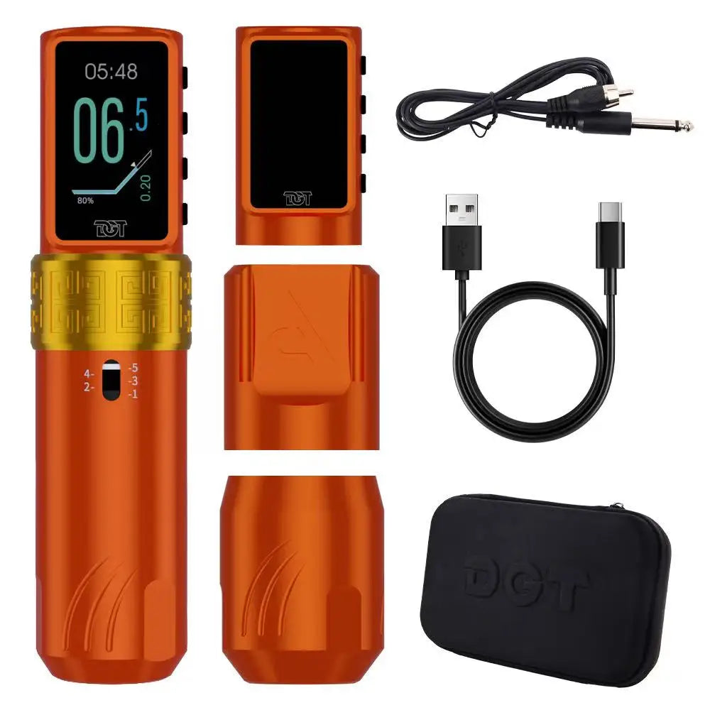 DGT Levitation Tattoo Pen Machine Batteries 2300mAh 4.5mm Adjustable Stroke TFT Display Professional Tattoo Machine