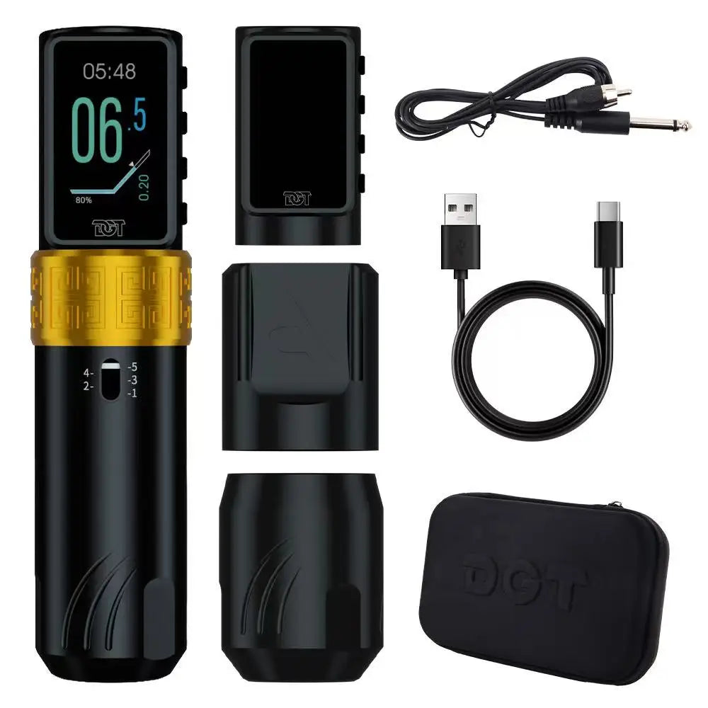 DGT Levitation Tattoo Pen Machine Batteries 2300mAh 4.5mm Adjustable Stroke TFT Display Professional Tattoo Machine