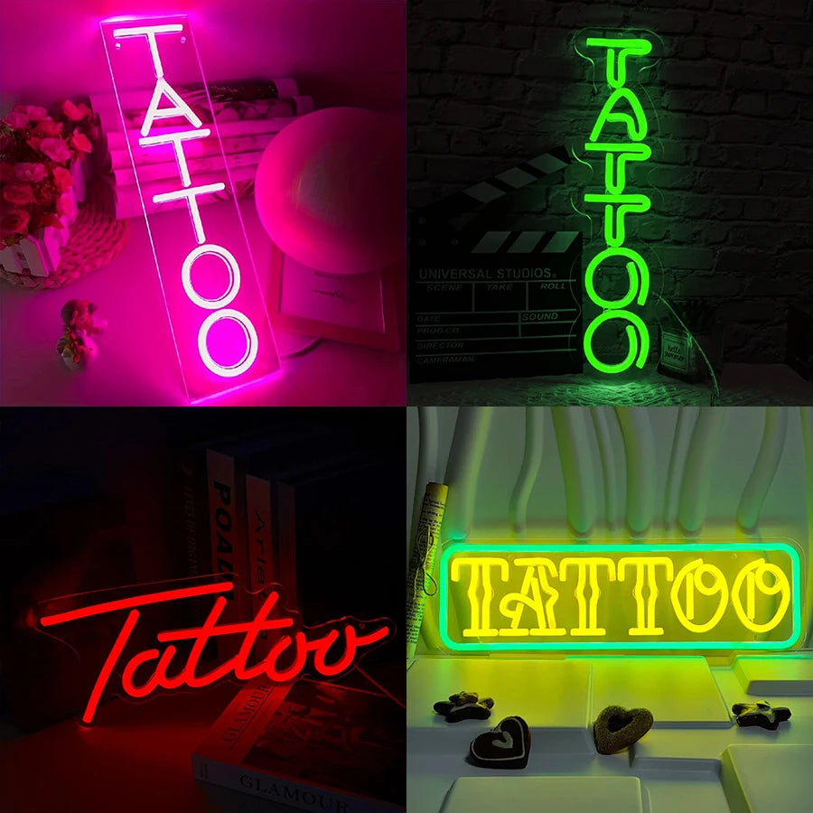 Tattoo Neon Sign For Spa Beauty Room Nail Brows Lashed Salon Studio LED Wall Art Decor For Business Stores Logo Barber Shops