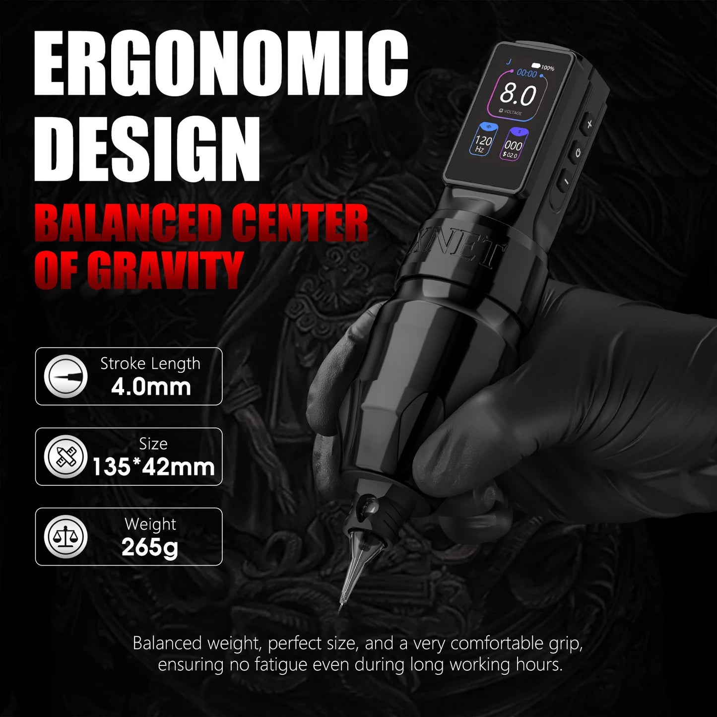 Xnet Titan Max Wireless Tattoo Machine Rotary Pen Coreless Motor 2400m Multi-Function Touchscreen Battery 1-12V for Artist Body