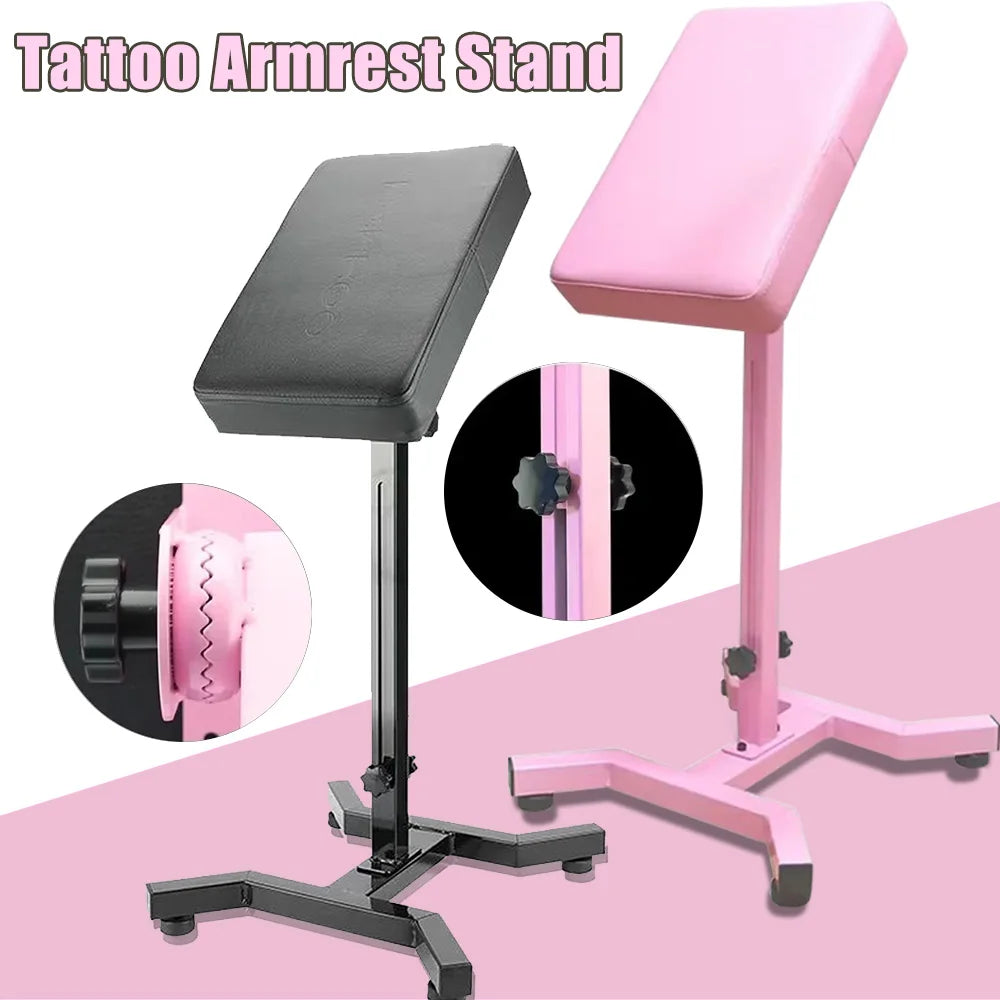 Tattoo Armrest Stand with Leather Pad Foldable Tattoo Arm Leg Rest Stand Adjustable Height&Tilt Heavy Duty Tattoo hand Bracket